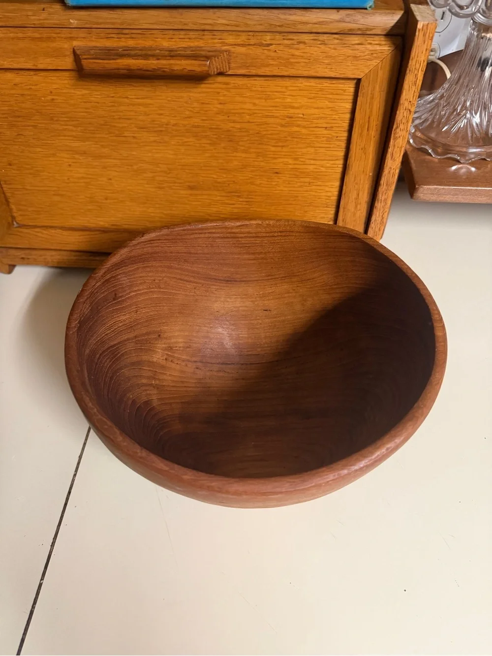 Handcrafted Wooden Serving Bowl - Brown